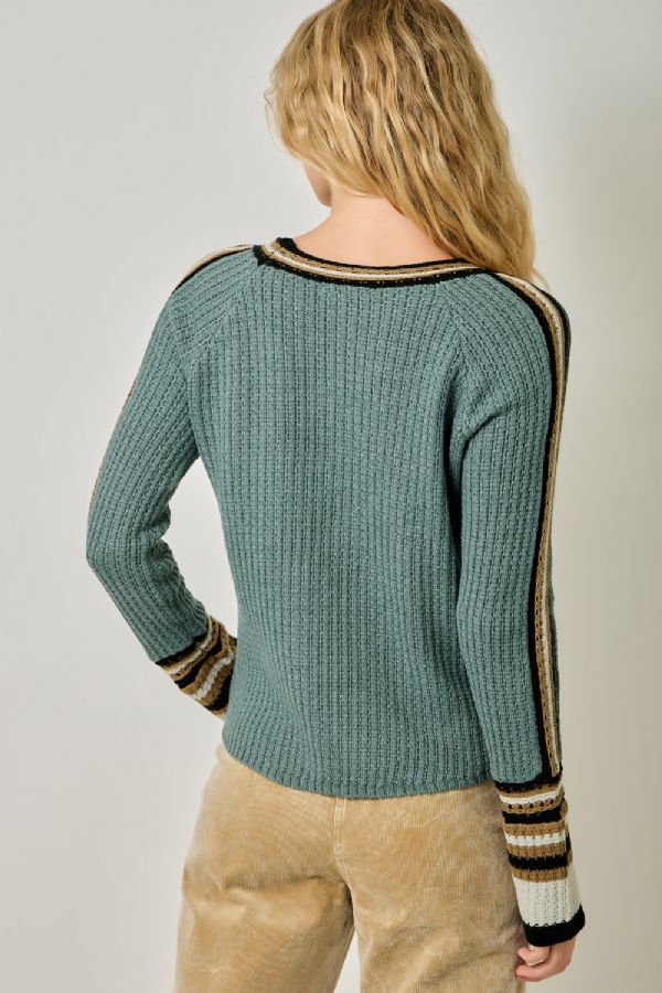 Trim Detail Raglan Sweater Top