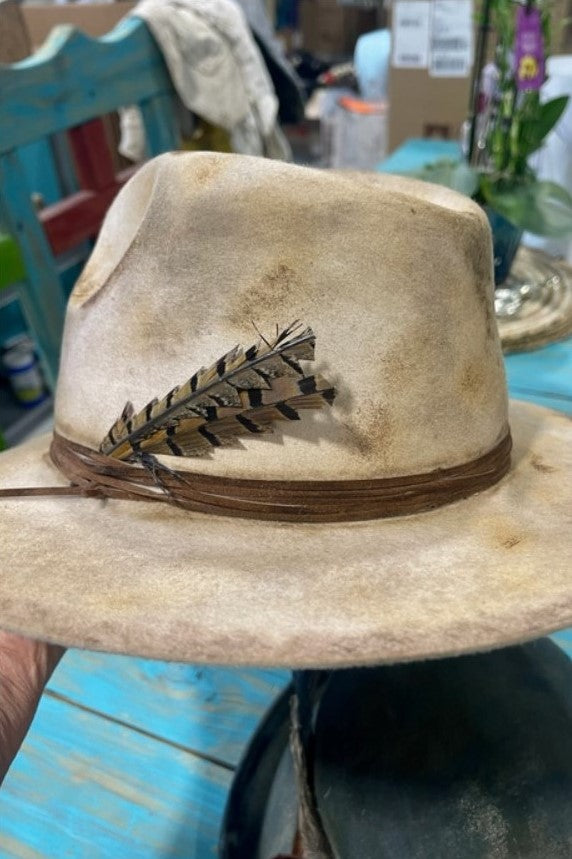 Distressed Fedora hat