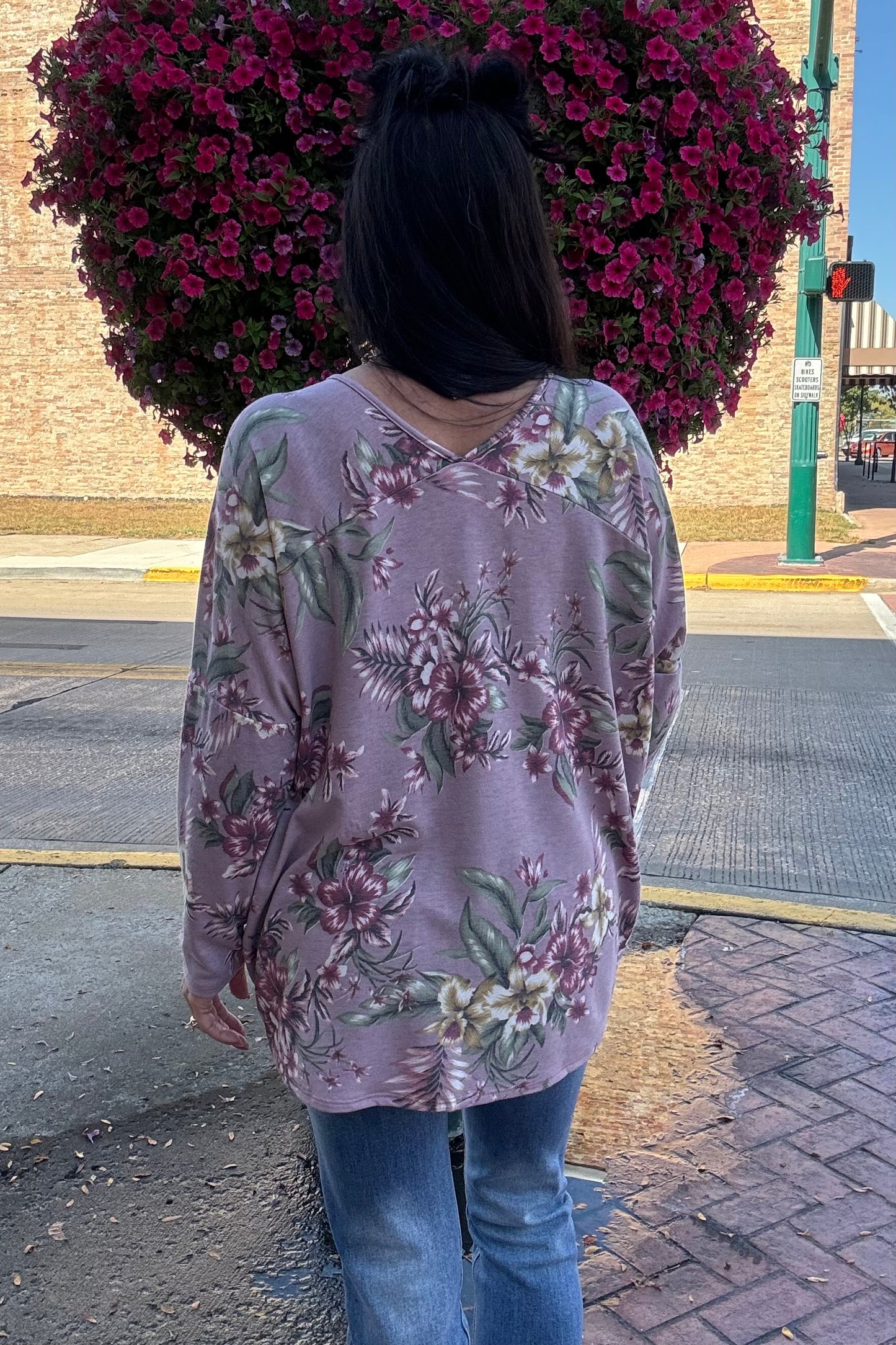 floral long sleeve top