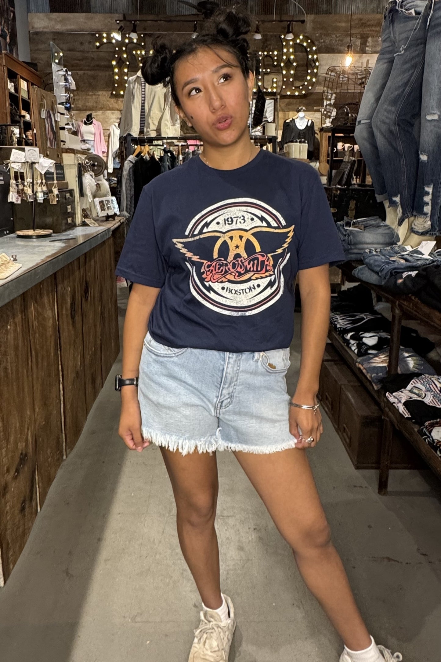 Aerosmith Navy Circle 1973 Tee