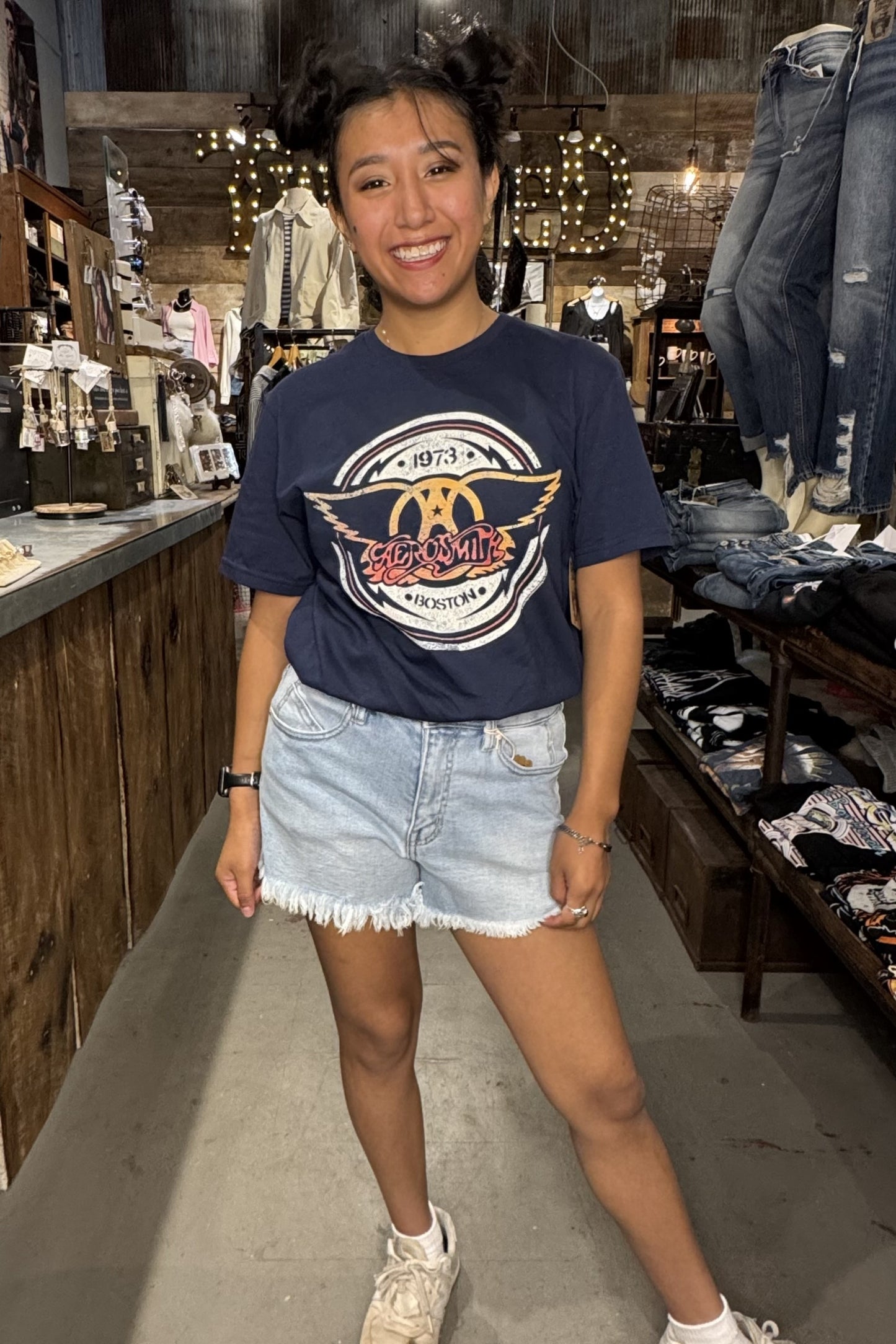 Aerosmith Navy Circle 1973 Tee