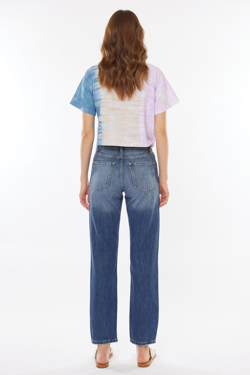 KanCan High-Rise Distressed Straight Fit