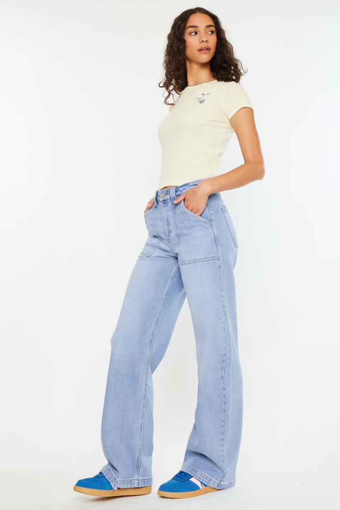 High Rise Wide Leg Jeans (KanCan)