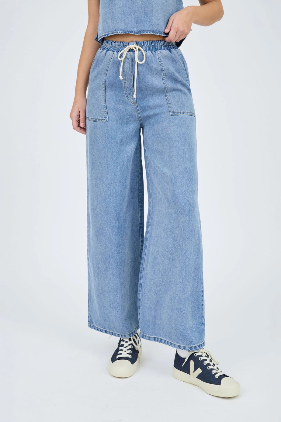 Washed Chambray Pants