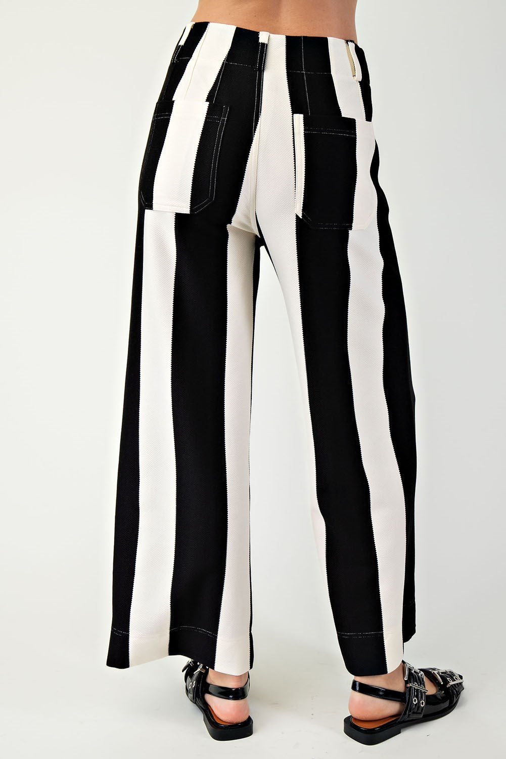 Colette Striped Wide-Leg Pants