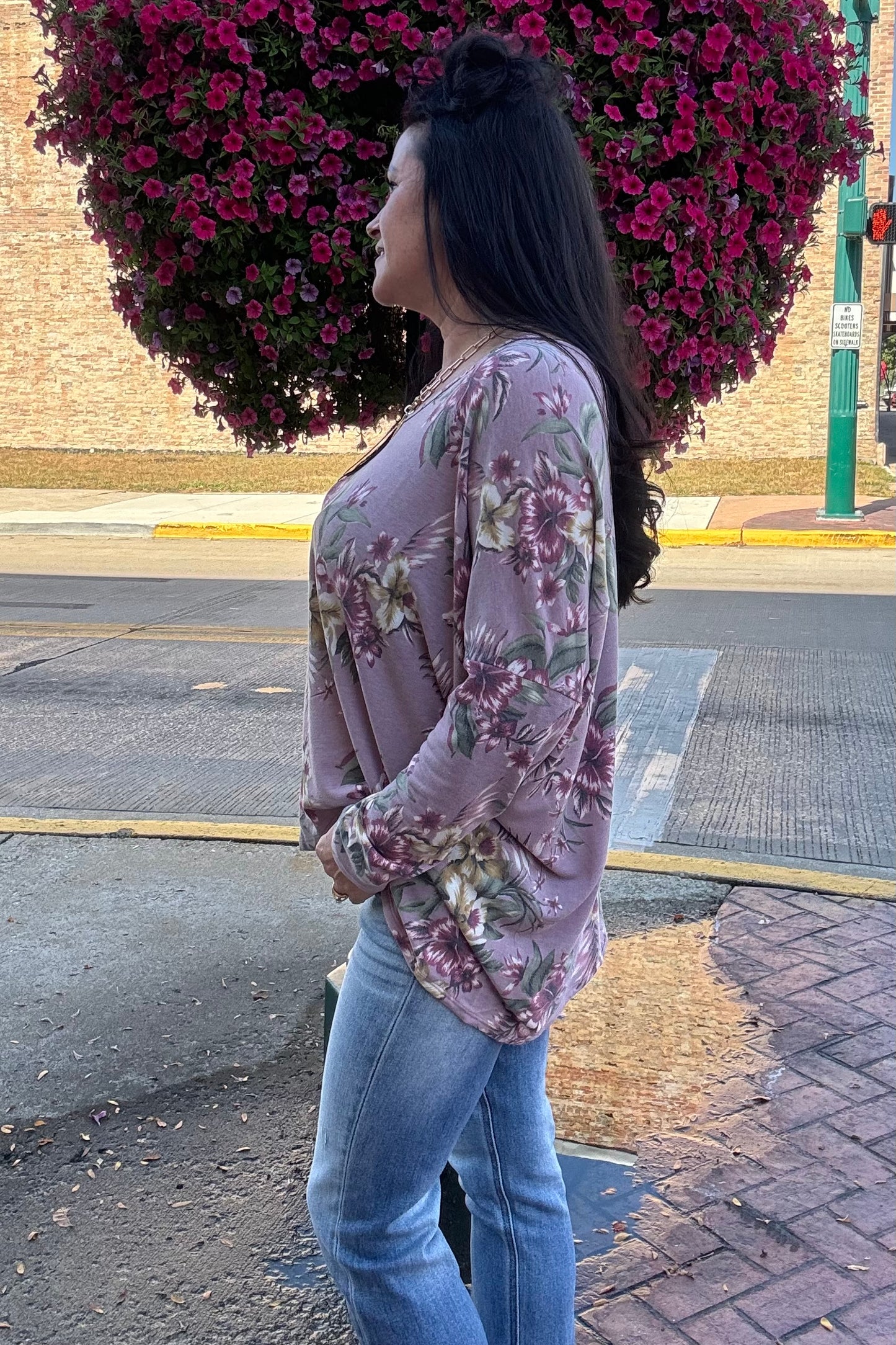 floral long sleeve top