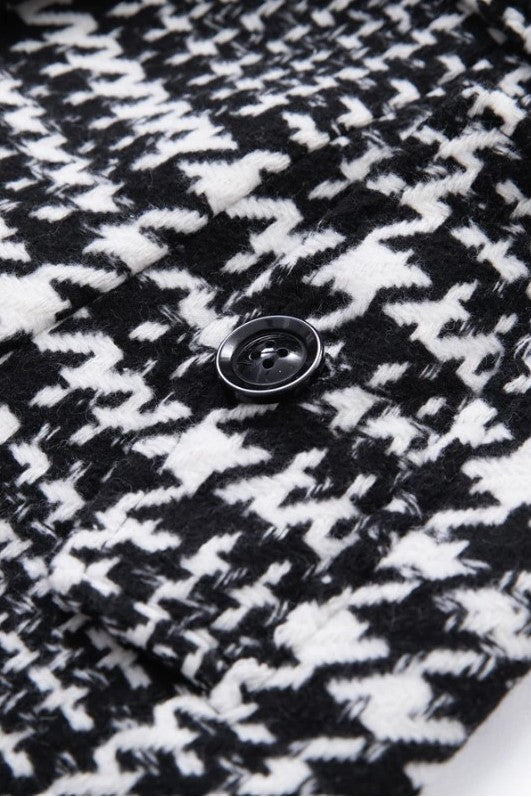 Houndstooth Tweed Coat