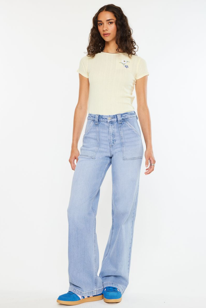 High Rise Wide Leg Jeans (KanCan)