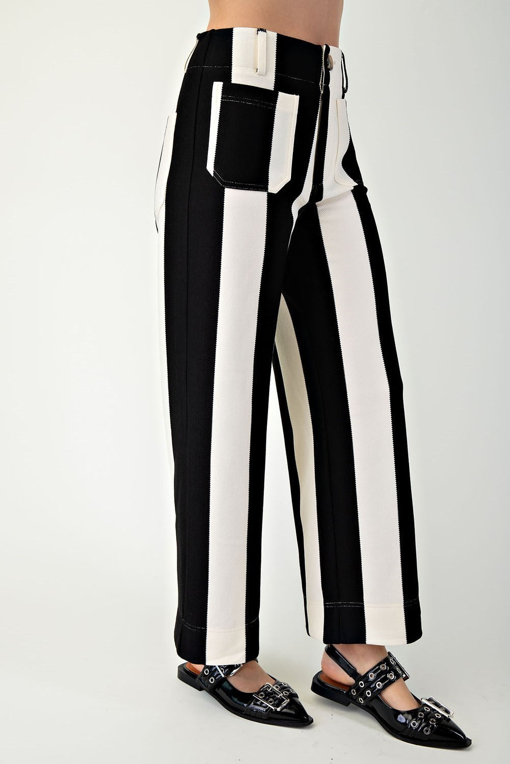 Colette Striped Wide-Leg Pants