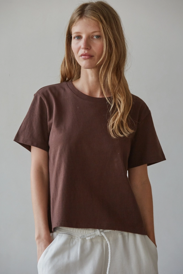 Knit Cotton Crew Neck T