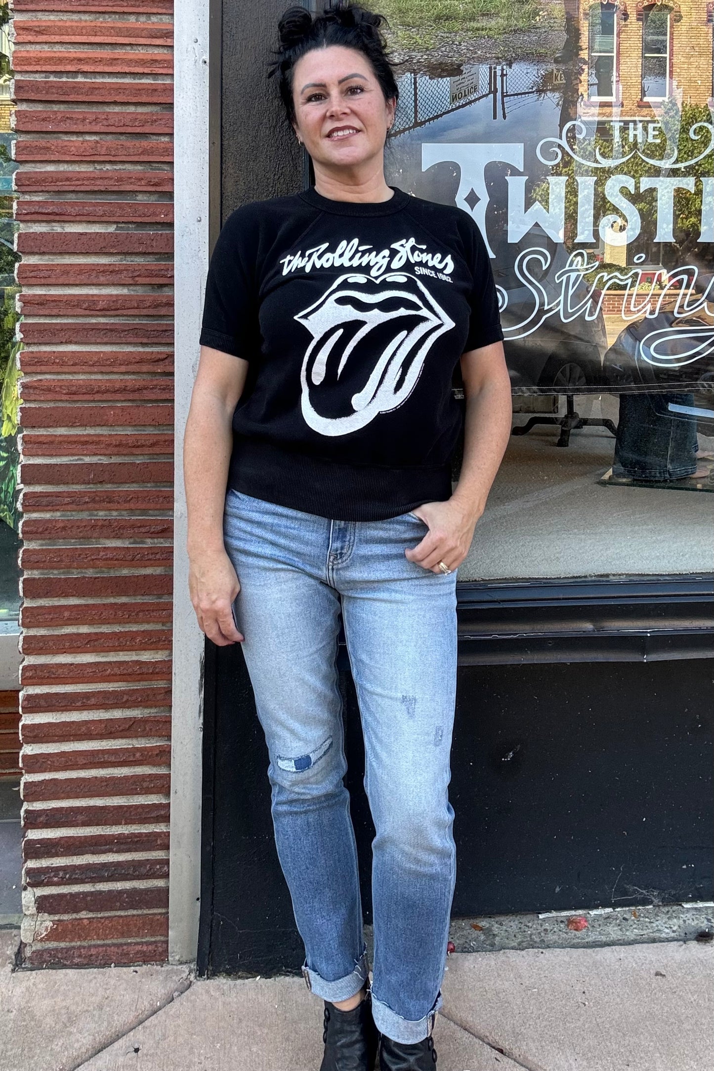 Rolling Stones Shirt Black and White