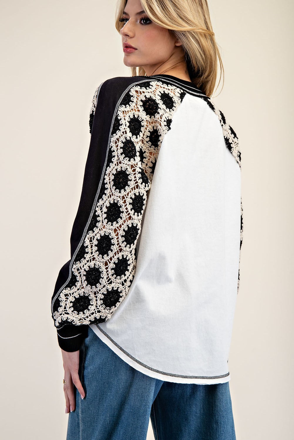 Embroidered Raglan Top