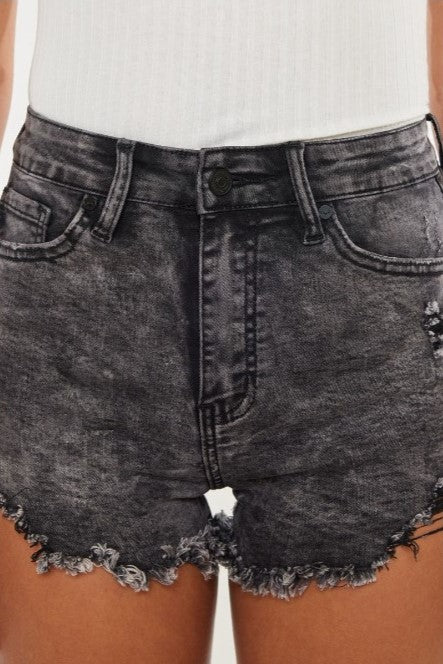 KanCan High Rise Fray Hem Shorts