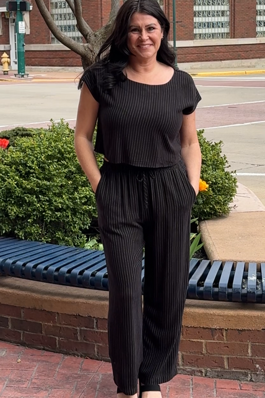 Pinstripe Pant Set