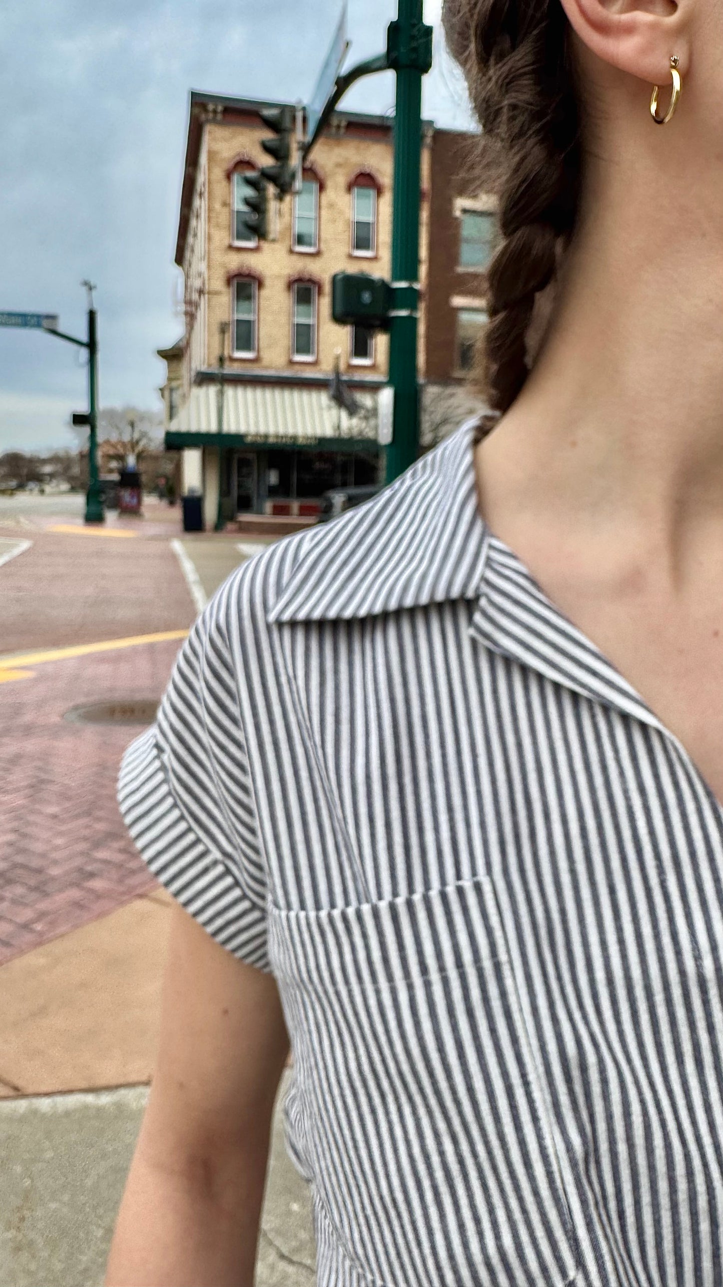 Striped Wrap Crop Top