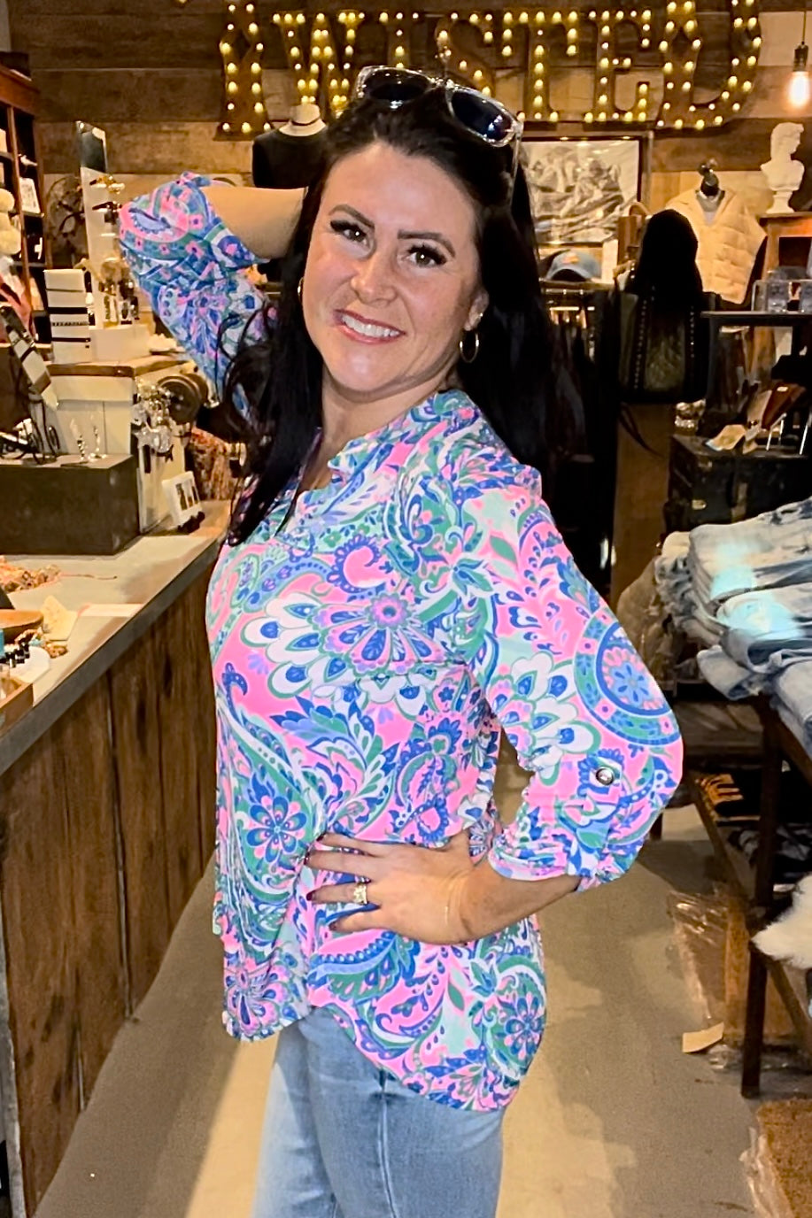 3/4 Sleeve Lizzy Top