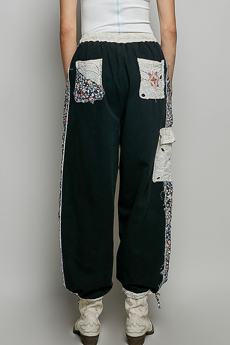 Embroidered Tie Pants