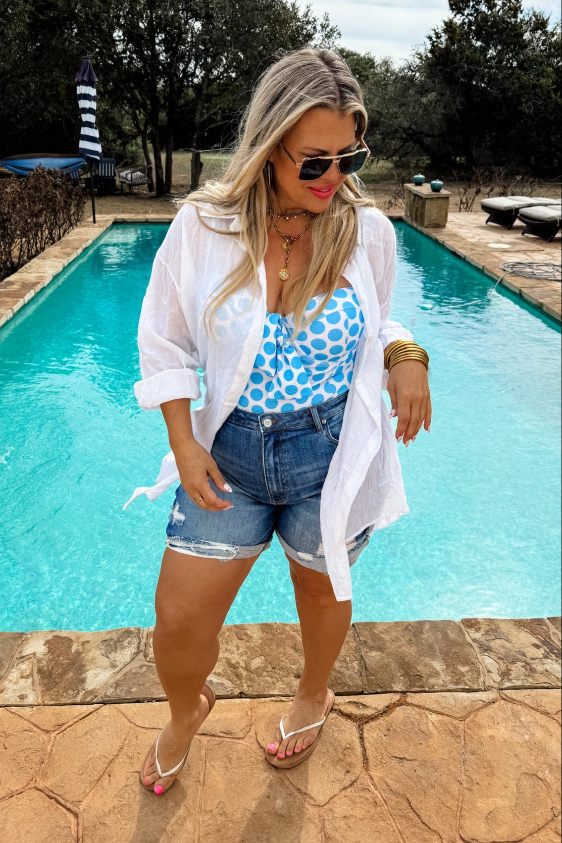 Santorini Shade Gauzy Top