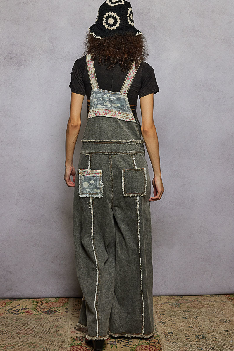 Blk/Lprd Patch Overalls