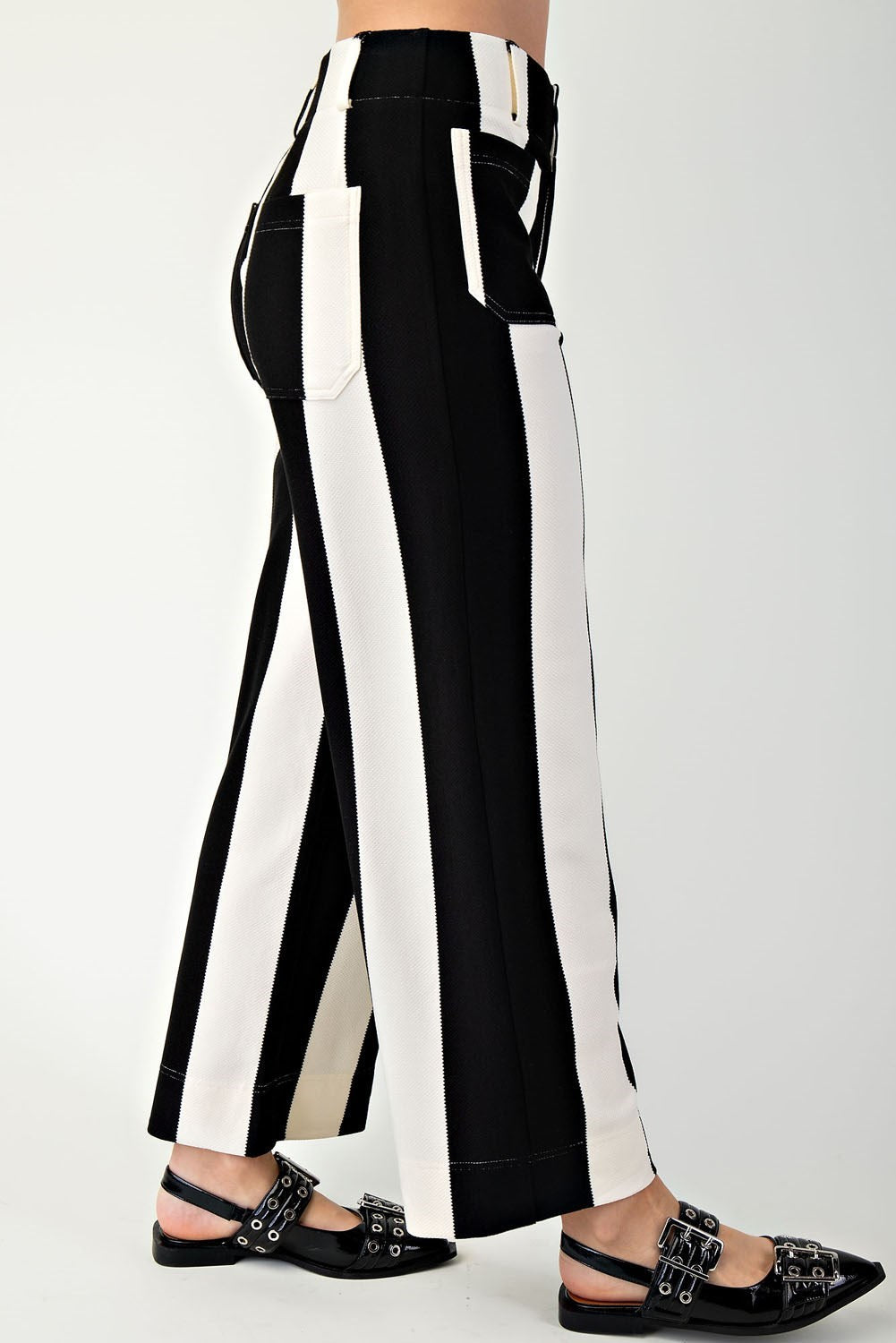 Colette Striped Wide-Leg Pants