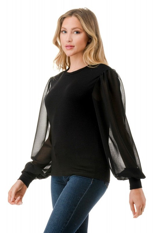 Chiffon Sleeve Top