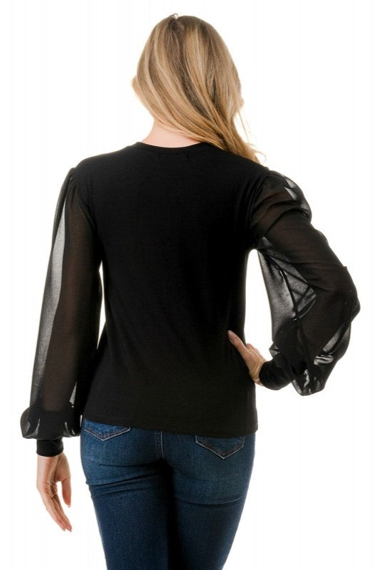 Chiffon Sleeve Top