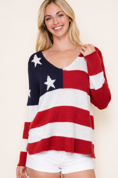 US Flag Pullover