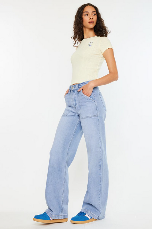High Rise Wide Leg Jeans (KanCan)