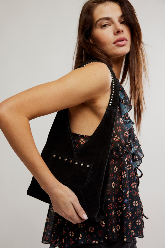 FP Soho Suede Stud Shoulder Bag