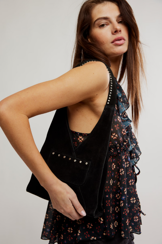 FP Soho Suede Stud Shoulder Bag