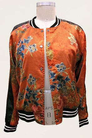 Reversible Embroidered Satin Jacket