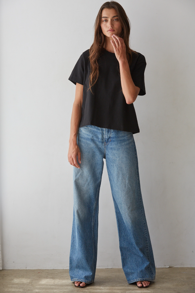 Knit Cotton Crew Neck T