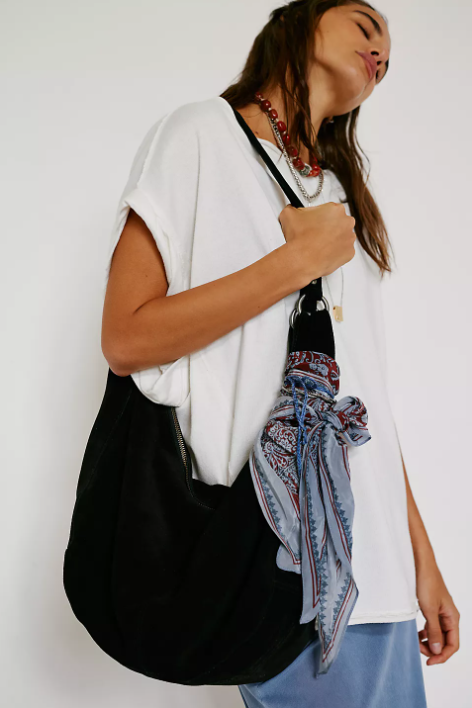 FP Roma Suede Tote - Black