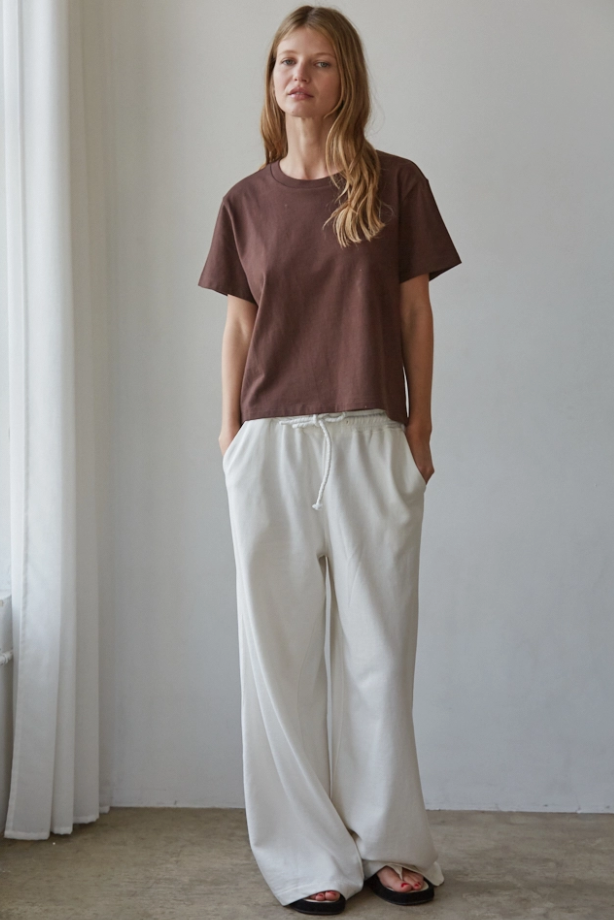 Knit Cotton Crew Neck T