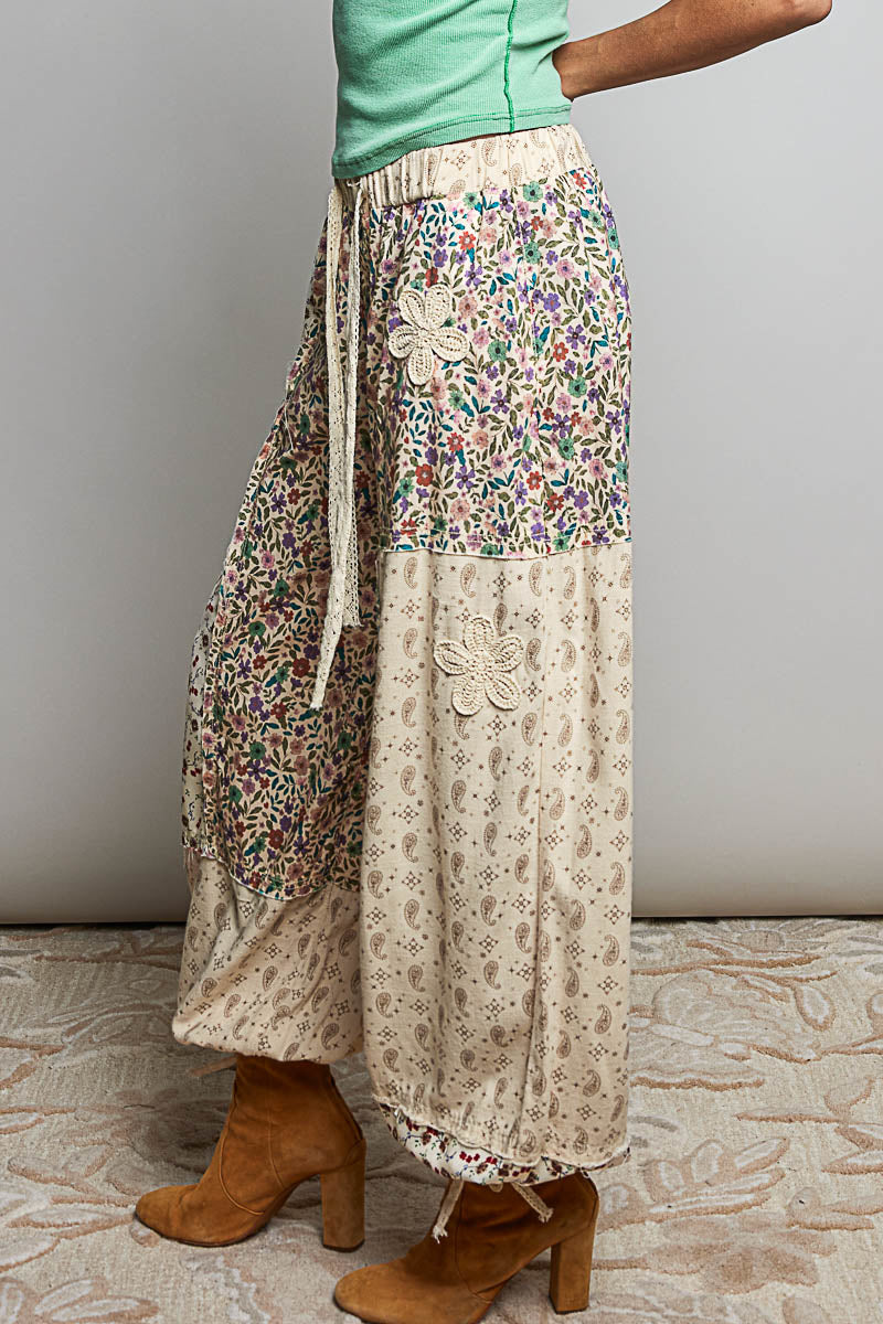 Floral Patchwork Jogger Pants