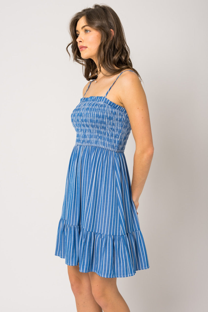 Smocked Striped Dress