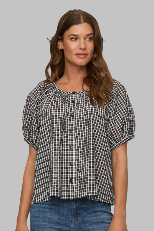 Carolina Pucker Short Sleeve Blouse